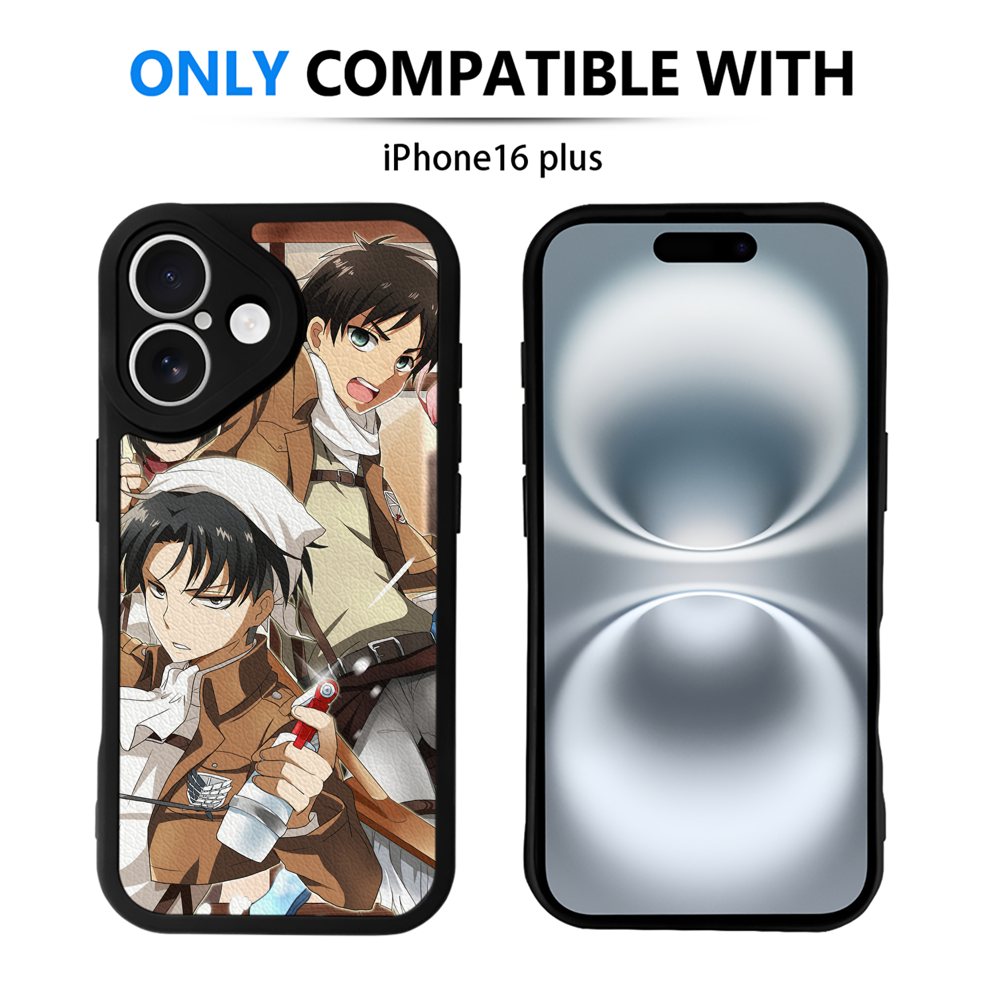 （画像用） 進撃の巨人 Attack on Titan 【iPhone 16シリーズ対応】シリコンスマホケース（レザー調） 材質：シリコン